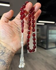 Kazaz Gümüş Takımlı Usta İşi Kehribar Tesbih