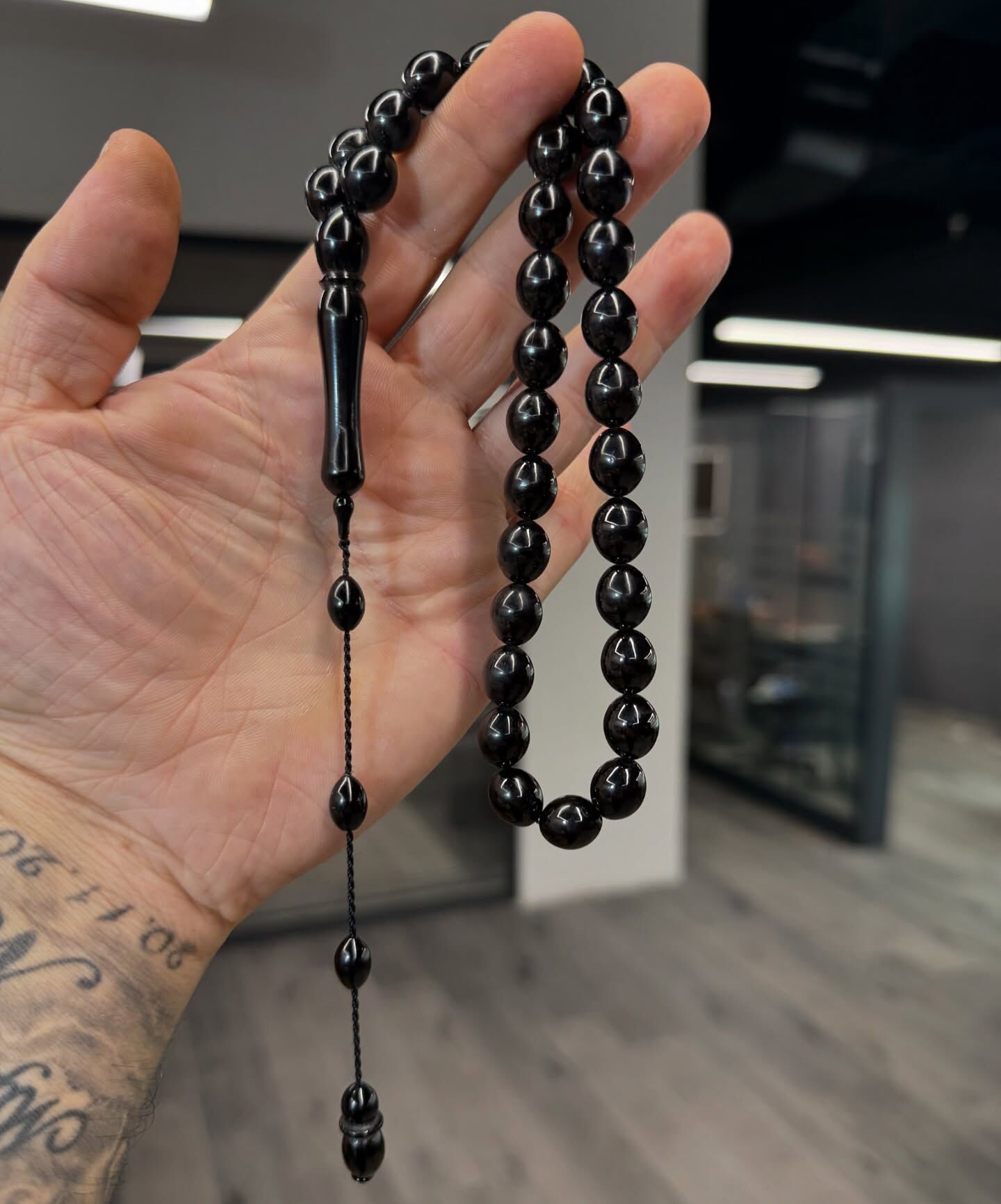 Usta İşçilikli Sistemli Oltu Taşı Tesbih