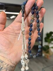 Kazaz Gümüş Püsküllü Kehribar Tesbih