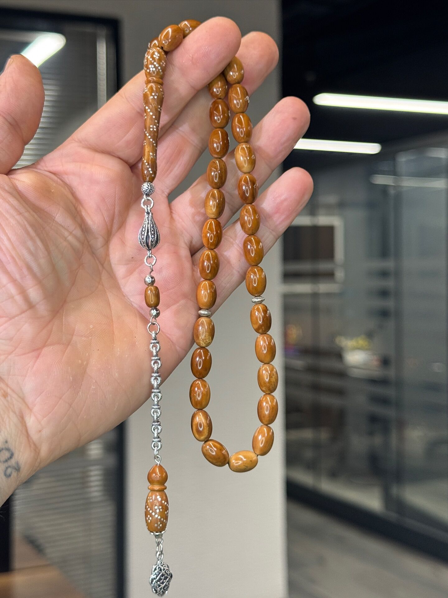 Usta İşçilikli Gümüş Takım Kuka Tesbih