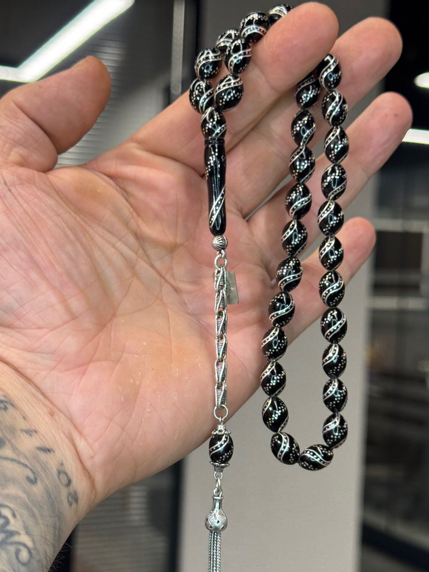 Oltu Taşı Çeşni Bülbül Tesbih - Özel İşçilik