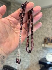 Gümüş Detaylı Usta İşi Kehribar Tespih