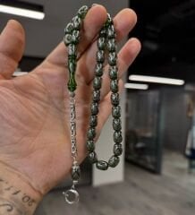 Kapsül Model Gümüş İşçilikli Kehribar Tesbih