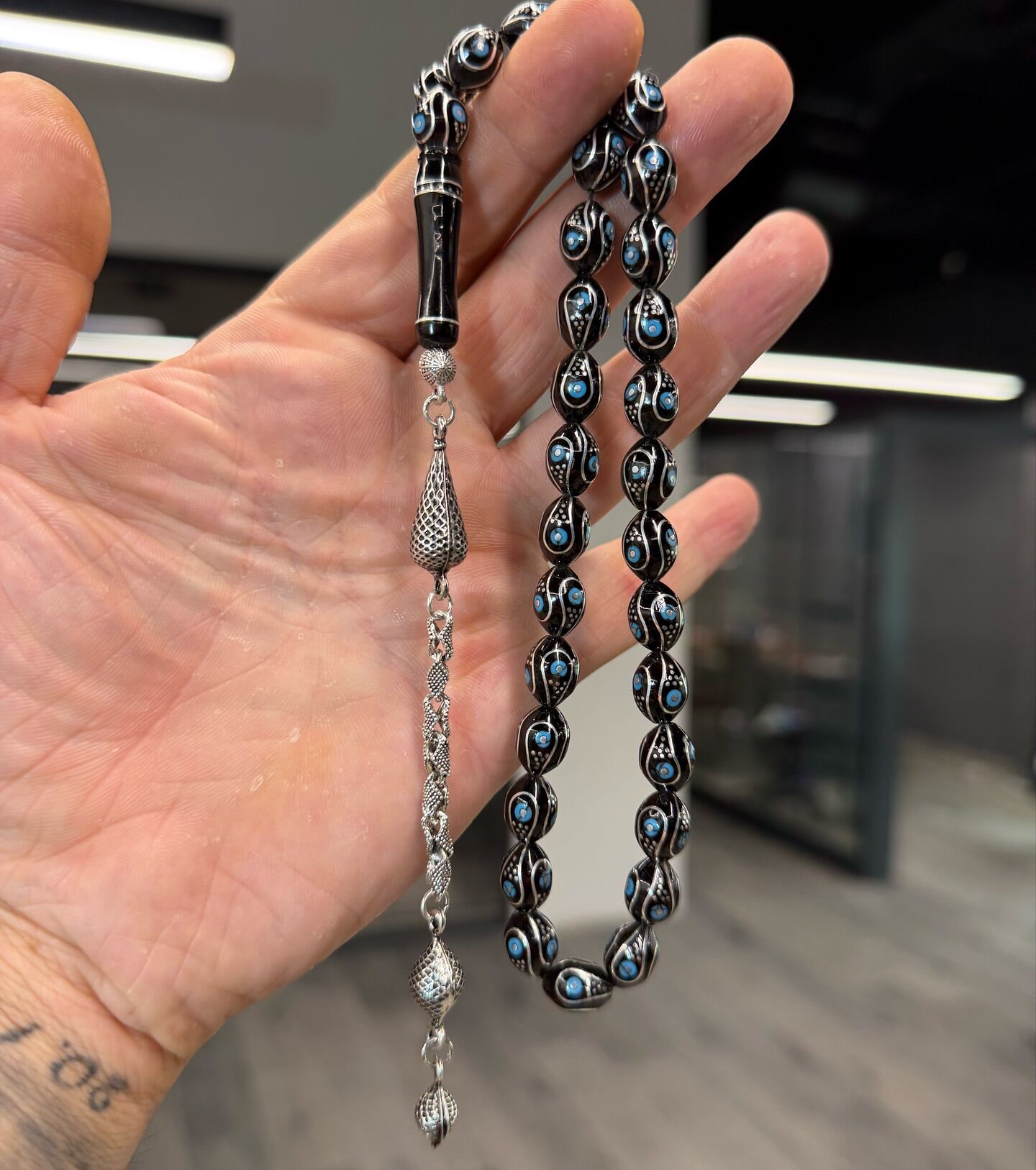 Oltu Taşı Gözyaşı Model Tesbih - Usta İşi