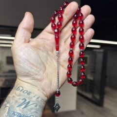 Gümüş Takımlı Özel Usta İşçilikli Kehribar Tespih