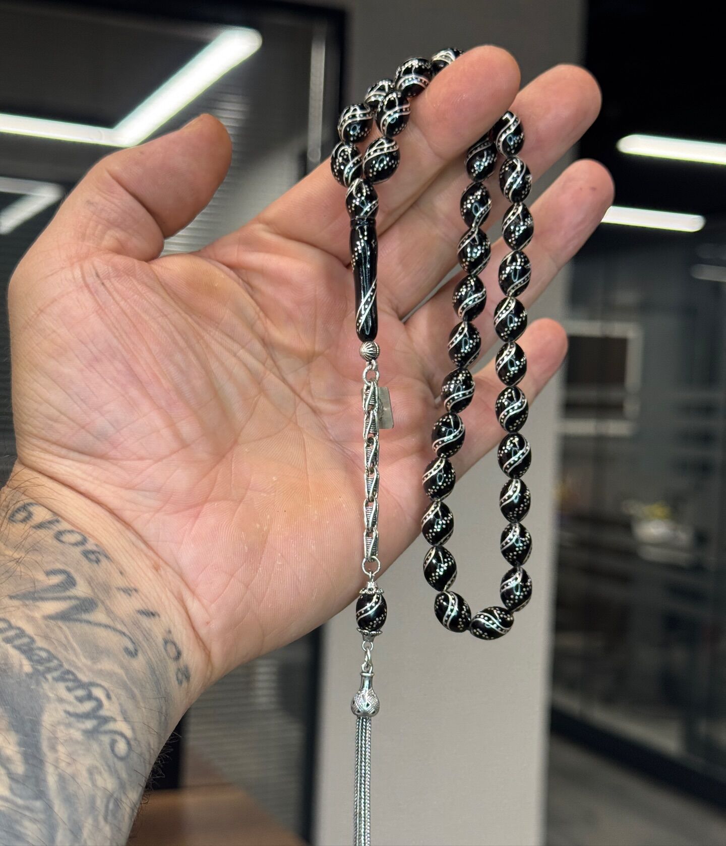 Oltu Taşı Çeşni Bülbül Tesbih - Özel İşçilik