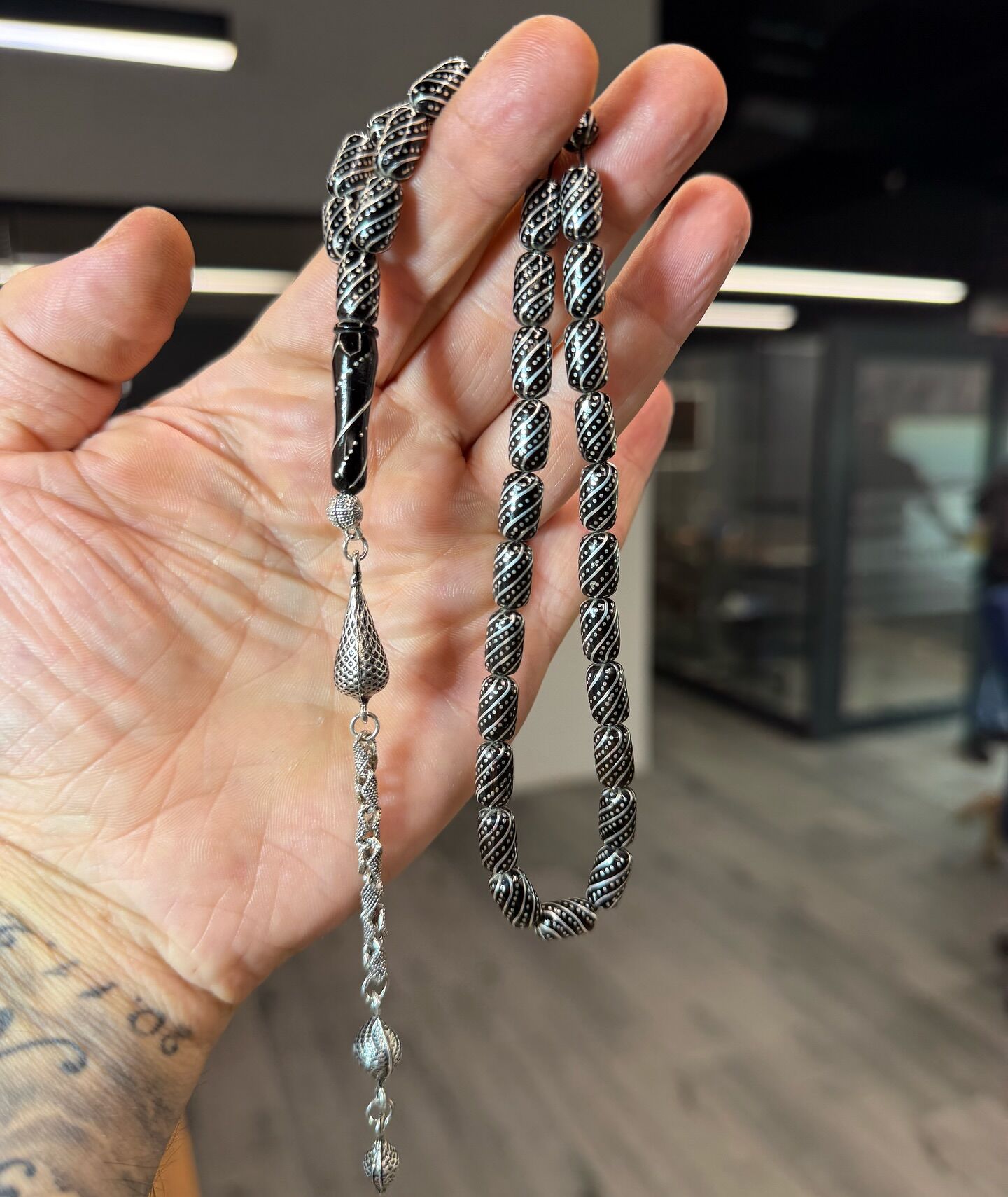 Çeşni Bülbül Oltu Taşı Tesbih - Özel İşçilik