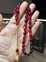 Kazaz Gümüş Takımlı Usta İşi Kehribar Tespih