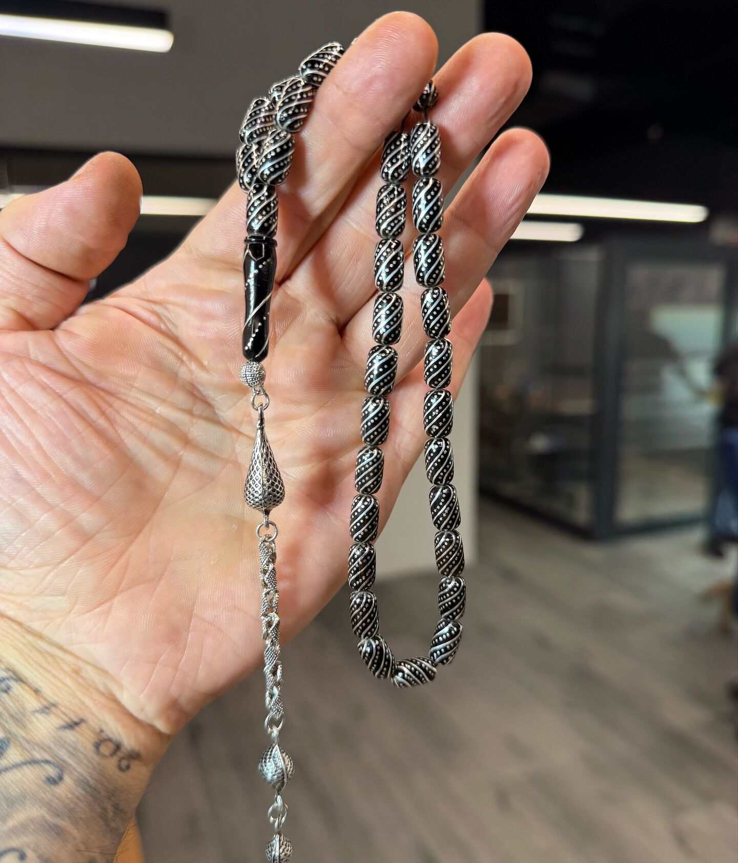 Çeşni Bülbül Oltu Taşı Tesbih - Özel İşçilik