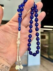 Usta İşçilikli Gümüş Takımlı Kehribar Tesbih