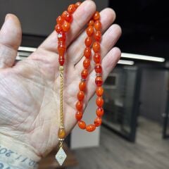 Usta İşçilikli Gümüş Takımlı Kehribar Tesbih