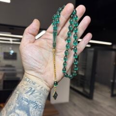 Usta İşçilikli Gümüş Takımlı Kehribar Tespih