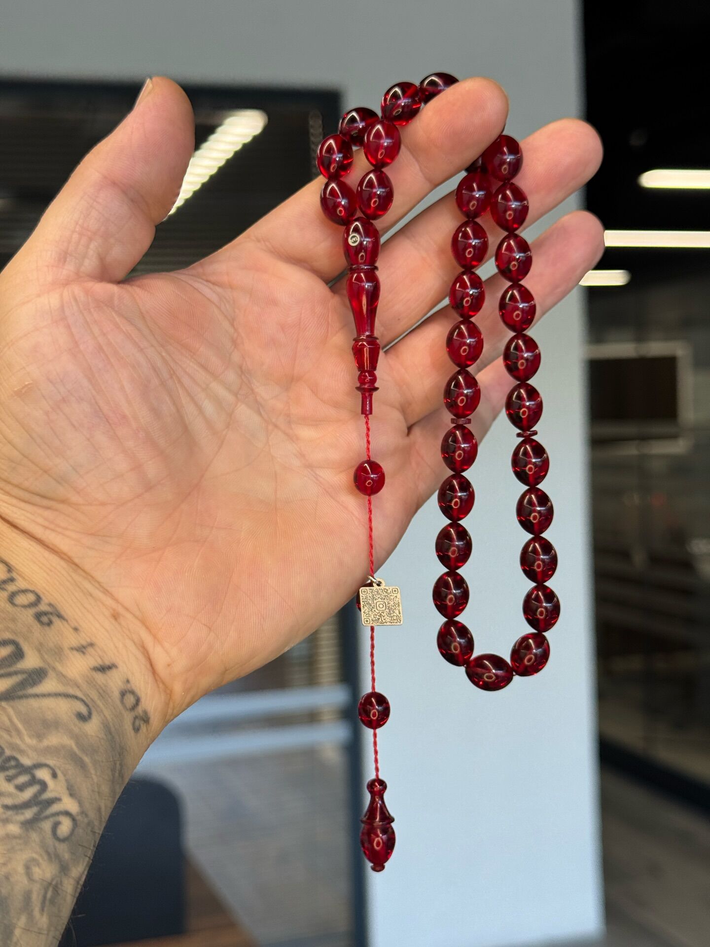 Sistemli Karekodlu Usta İşçilikli Kehribar Tespih