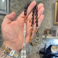 Özel Usta İşçilikli Ateş Kehribar Tespih