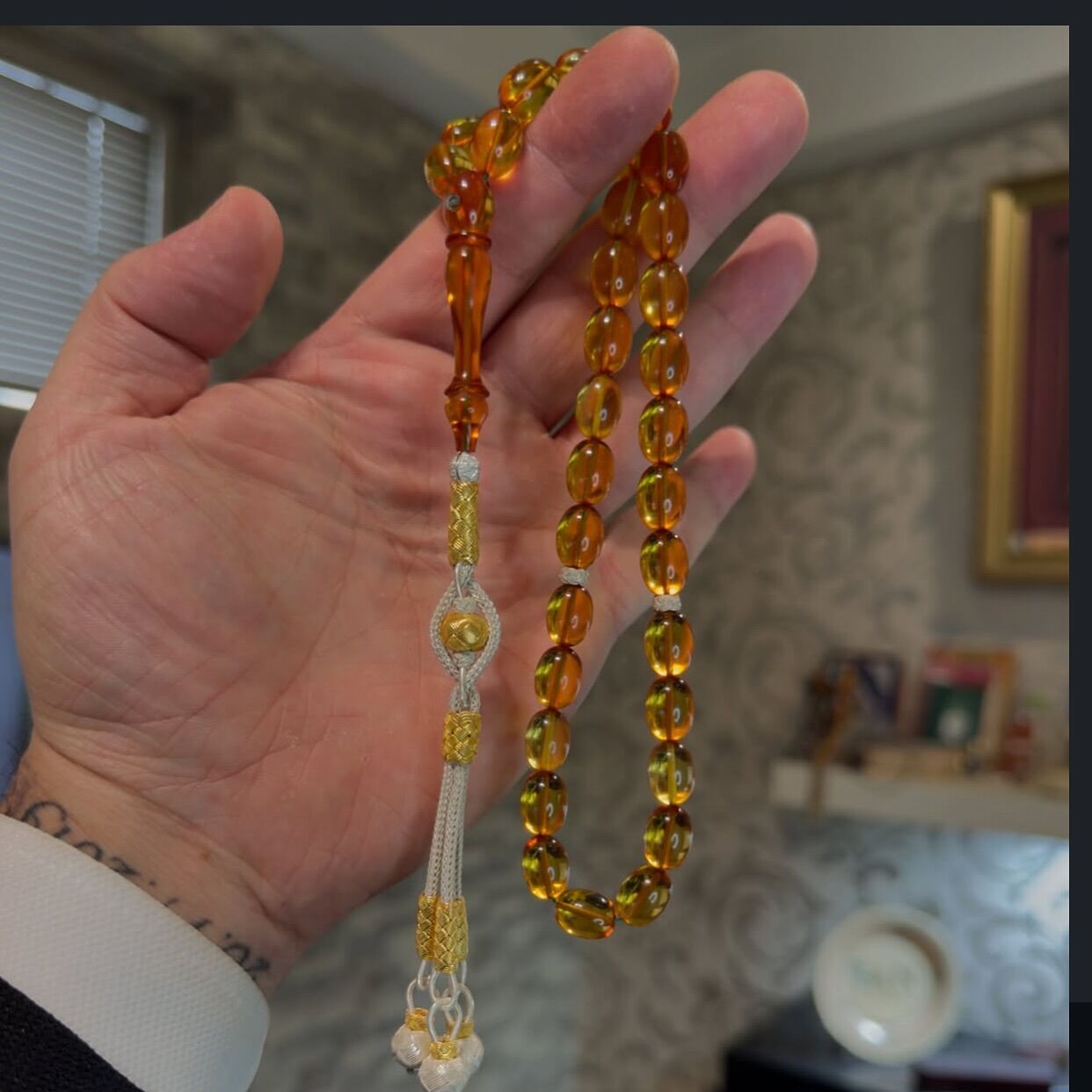 Özel Usta İşçilikli Kehribar Tespih