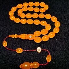 Usta İşçilikli Sistemli Kehribar Tespih