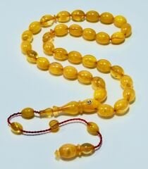 Özel Usta İşçilikli Blok Zar Kehribar Tespih