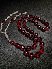 Özel Usta İşçilikli Ateş Kehribar Tespih