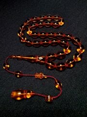 Özel Usta İşçilikli Sistemli Ateş Kehribar Tespih