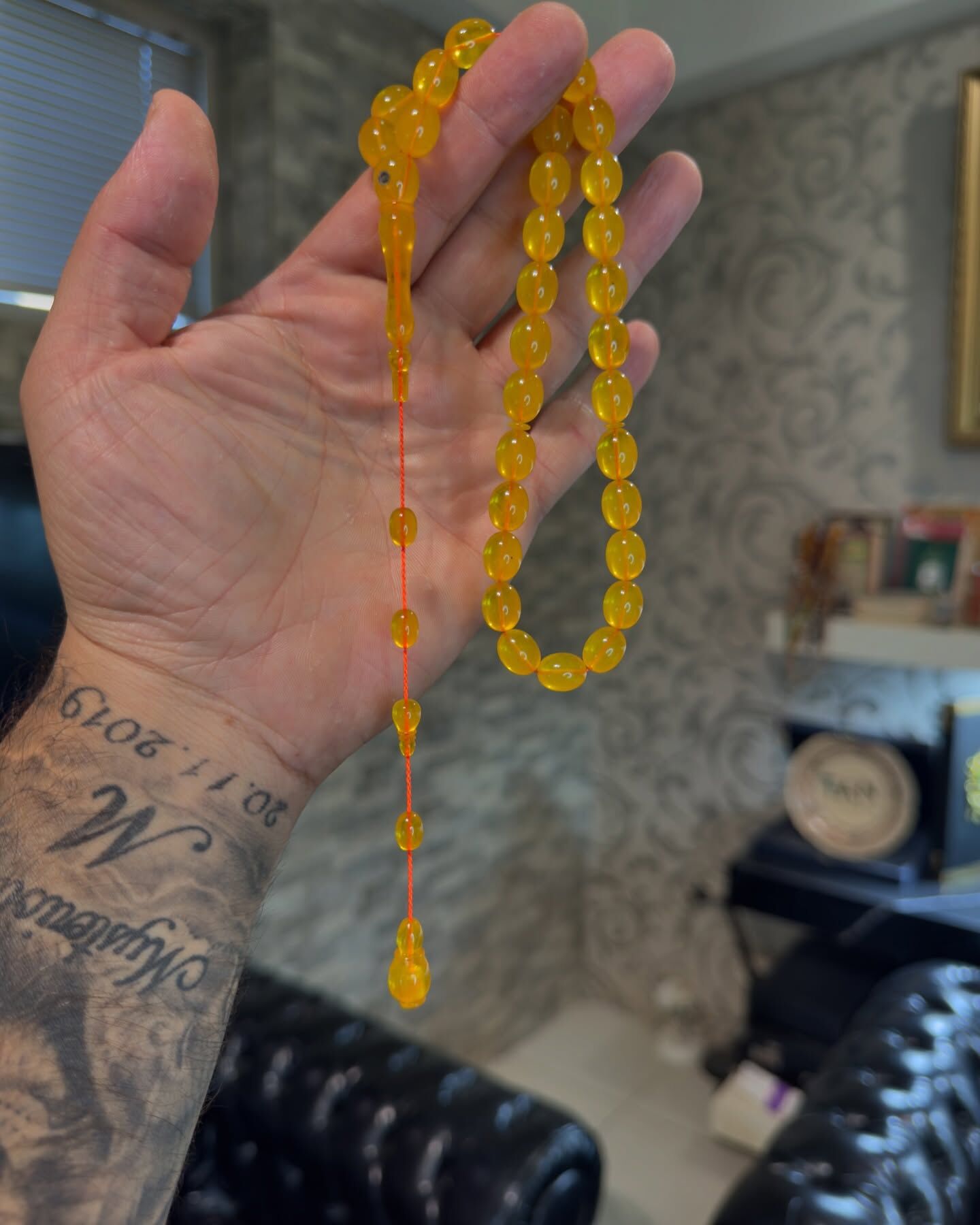 Usta İşçilikli Zar Kehribar Tesbih