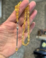 Gümüş Püsküllü Damla Kehribar Tesbih