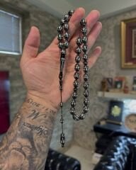 Gümüş İşlemeli Abanoz Ağacı Tesbih