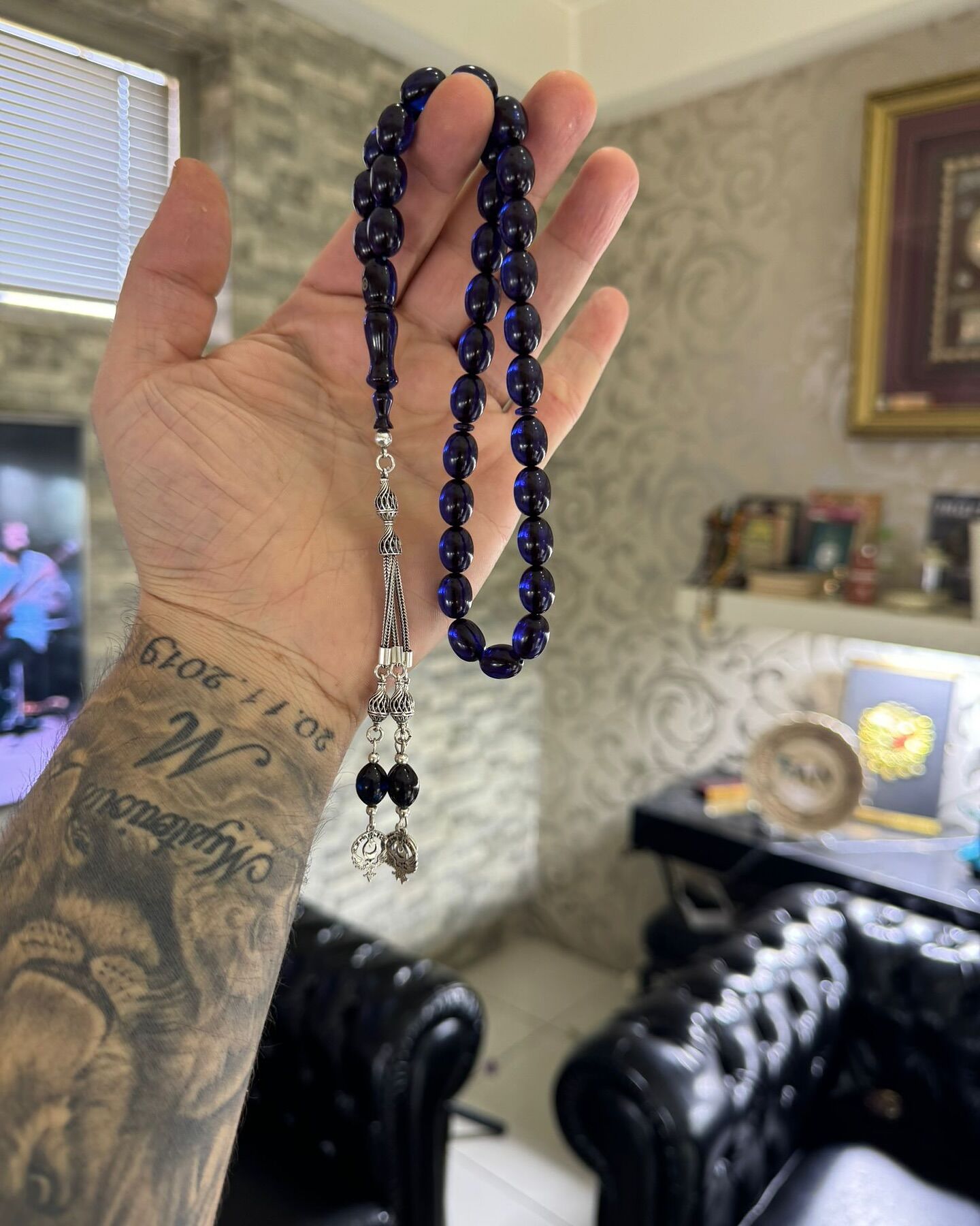 Özel Usta İşçilikli Ateş Kehribar Tespih