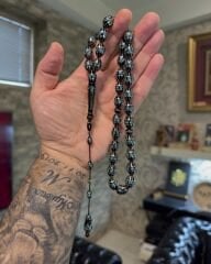 Full Gümüş Kakma Koleksiyonluk Abanoz Tesbih