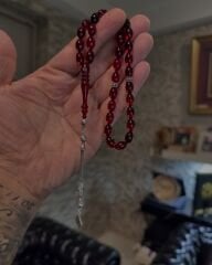 Ateş Kehribar Tesbih - Özel Püsküllü