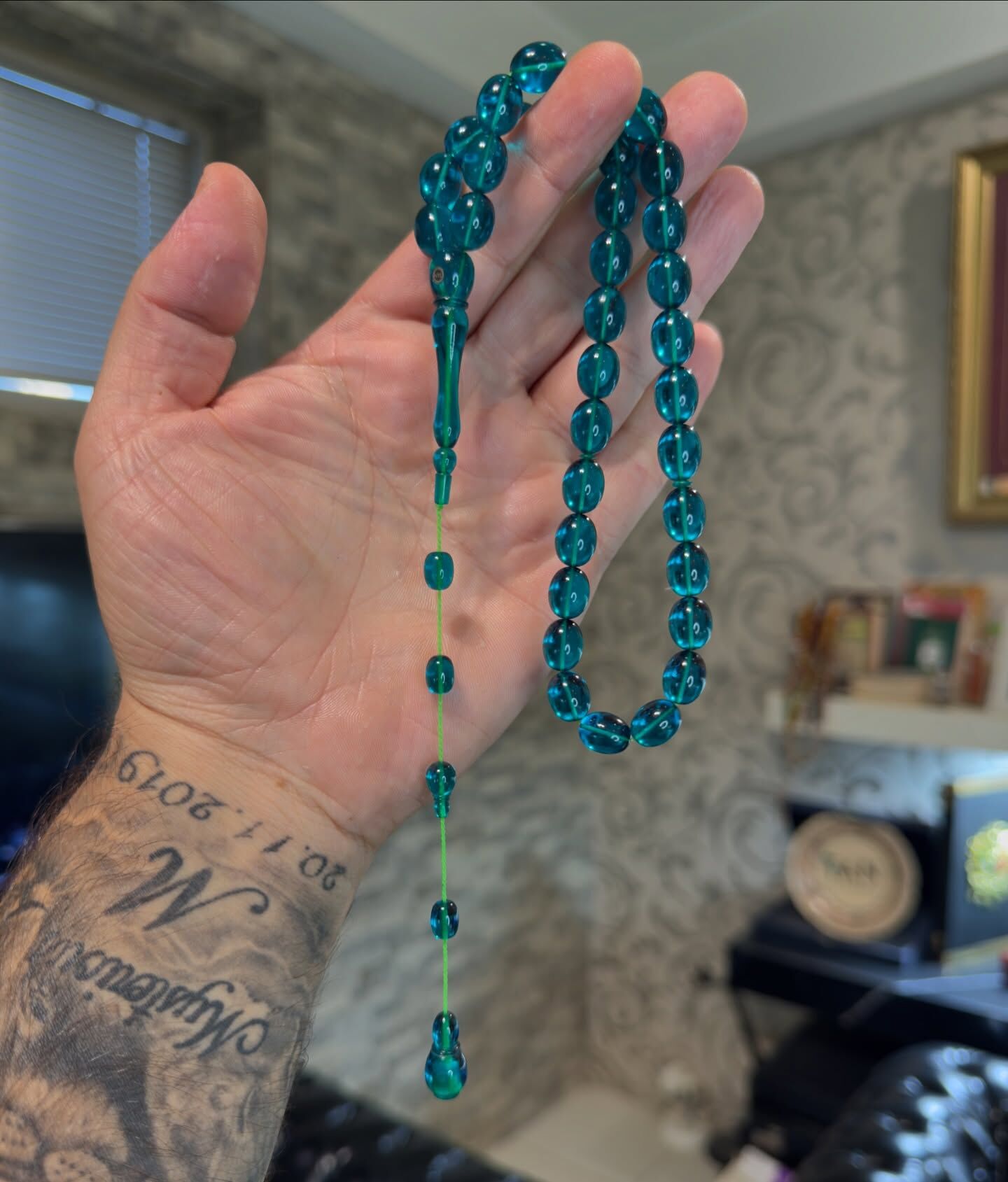 Özel Usta İşçilikli Sistemli Ateş Kehribar Tespih