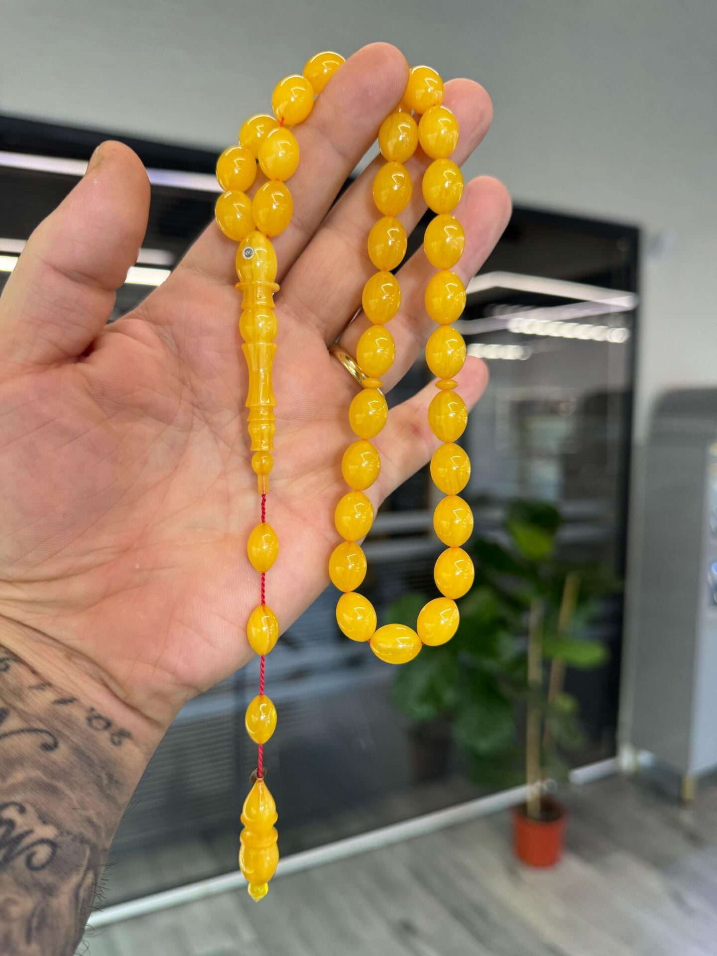 Hareli koleksiyonluk sistemli amberoid tesbih